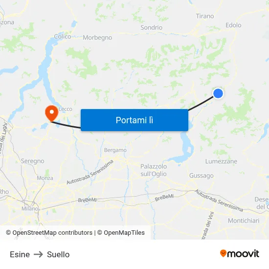 Esine to Suello map