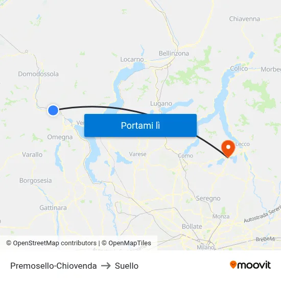 Premosello-Chiovenda to Suello map