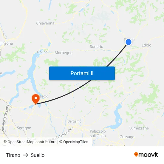 Tirano to Suello map
