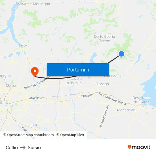 Collio to Suisio map