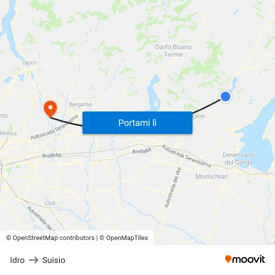 Idro to Suisio map