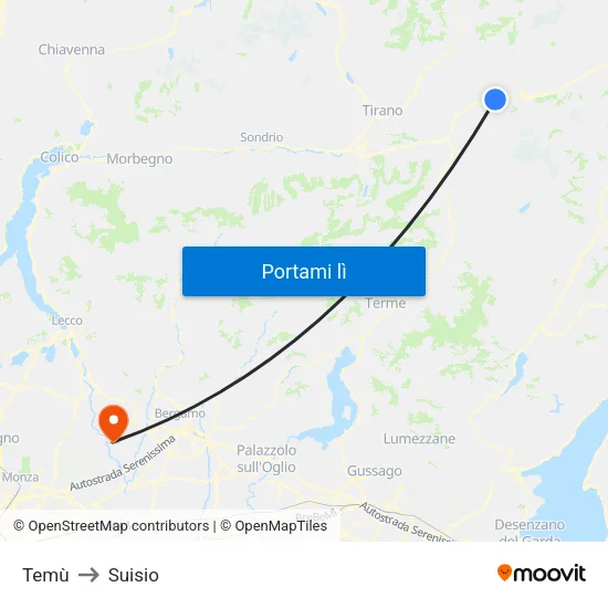 Temù to Suisio map