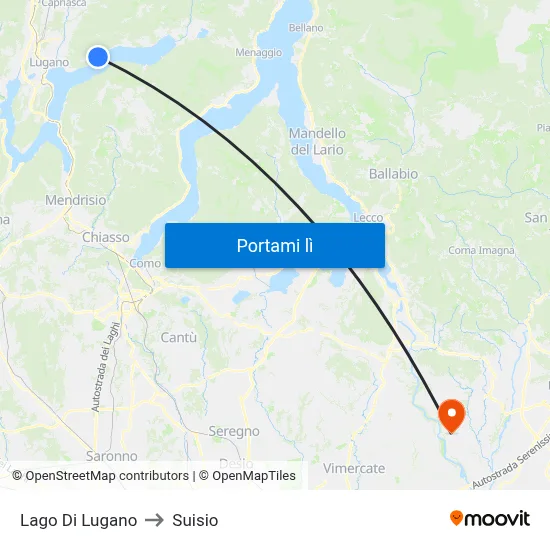 Lago Di Lugano to Suisio map