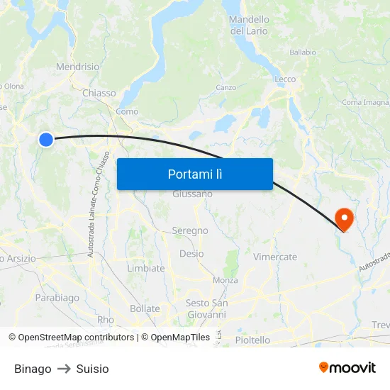 Binago to Suisio map