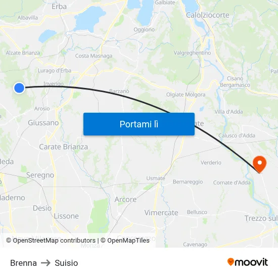 Brenna to Suisio map