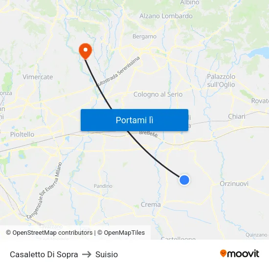 Casaletto Di Sopra to Suisio map