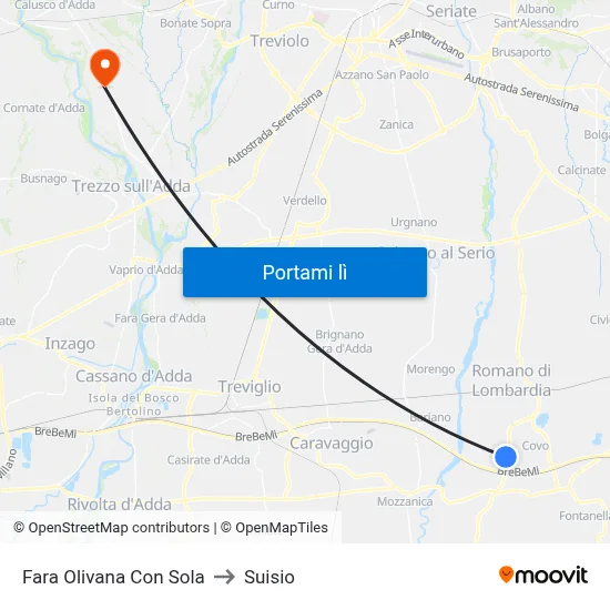 Fara Olivana Con Sola to Suisio map