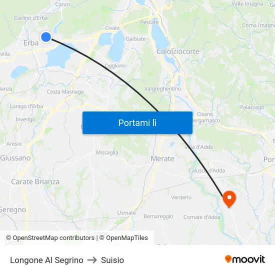 Longone Al Segrino to Suisio map
