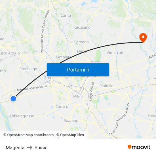 Magenta to Suisio map