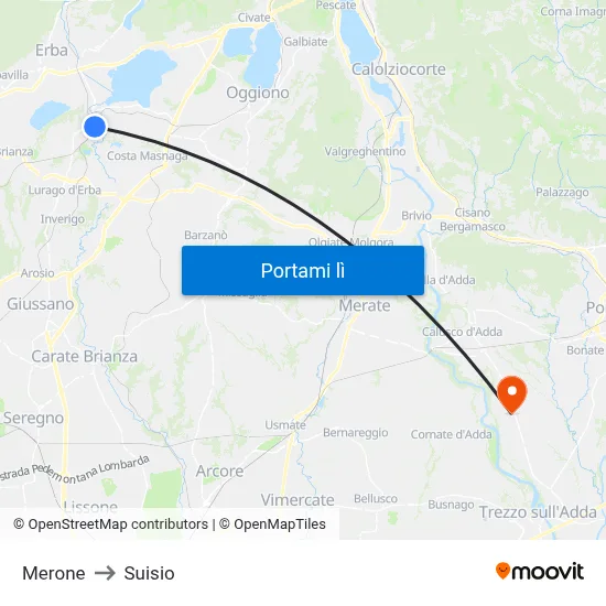 Merone to Suisio map