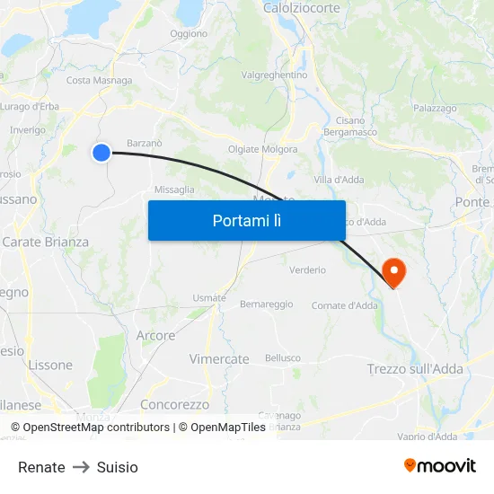 Renate to Suisio map