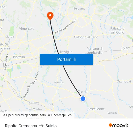 Ripalta Cremasca to Suisio map