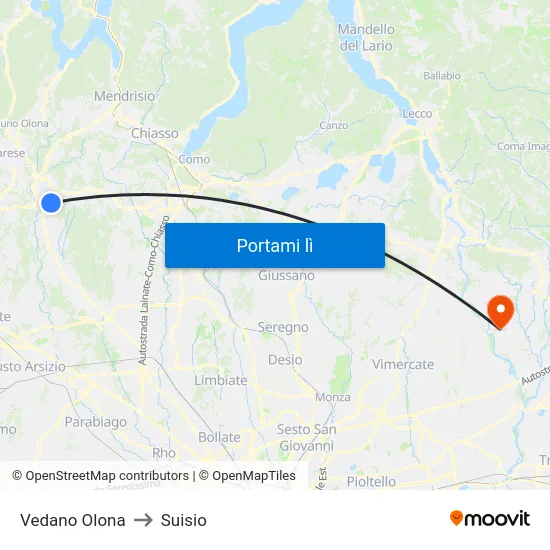 Vedano Olona to Suisio map