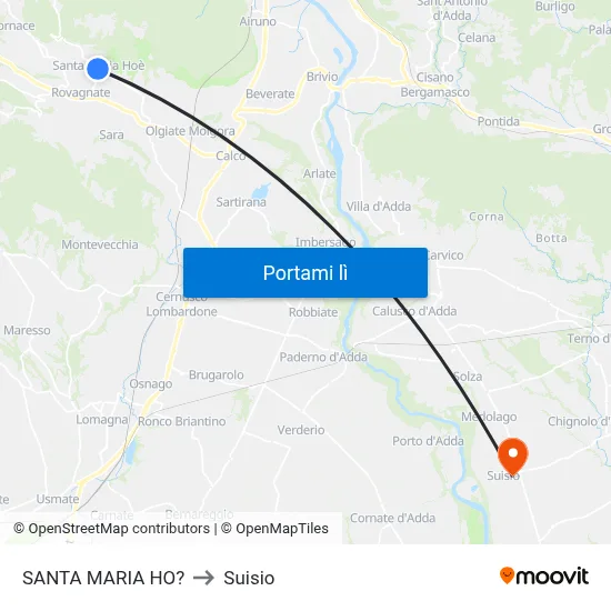 SANTA MARIA HO? to Suisio map