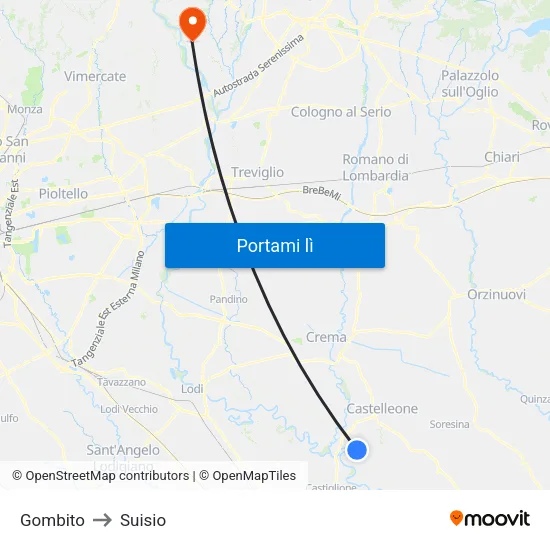 Gombito to Suisio map