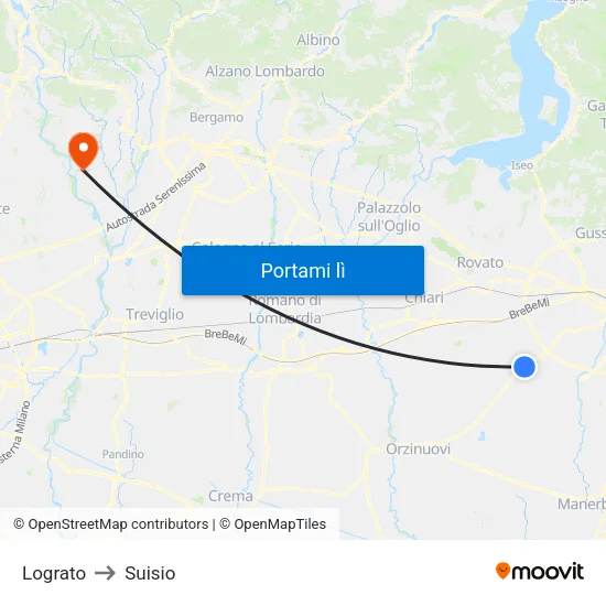 Lograto to Suisio map