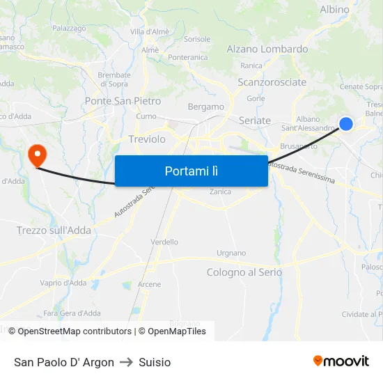 San Paolo D' Argon to Suisio map