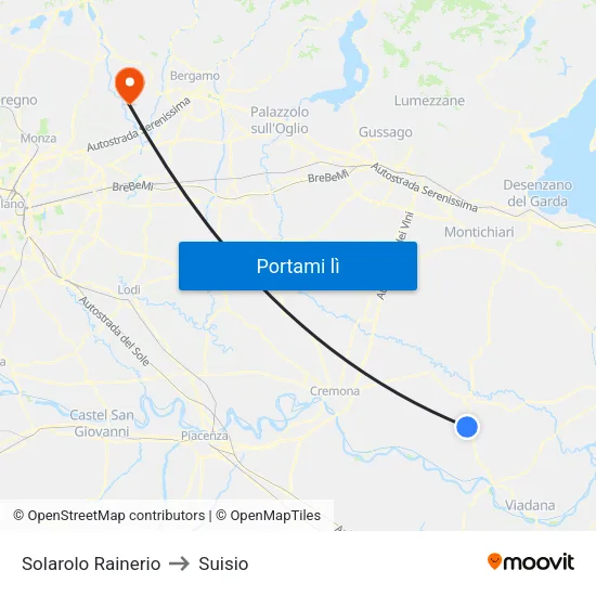 Solarolo Rainerio to Suisio map