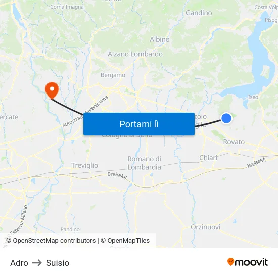 Adro to Suisio map