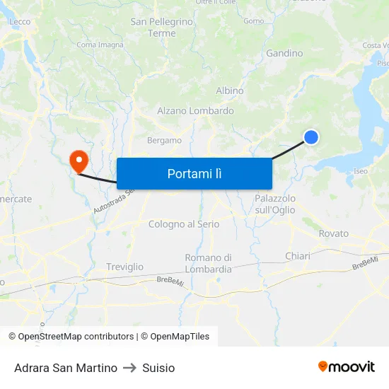 Adrara San Martino to Suisio map