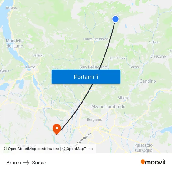 Branzi to Suisio map
