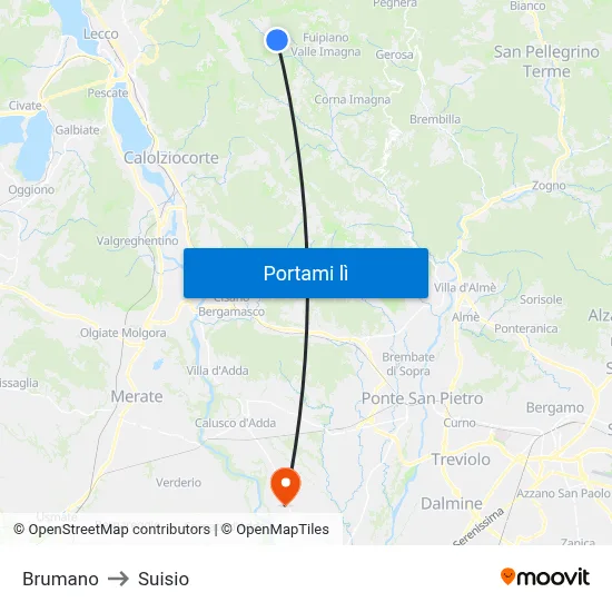 Brumano to Suisio map