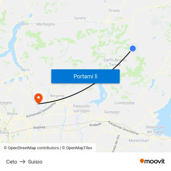 Ceto to Suisio map