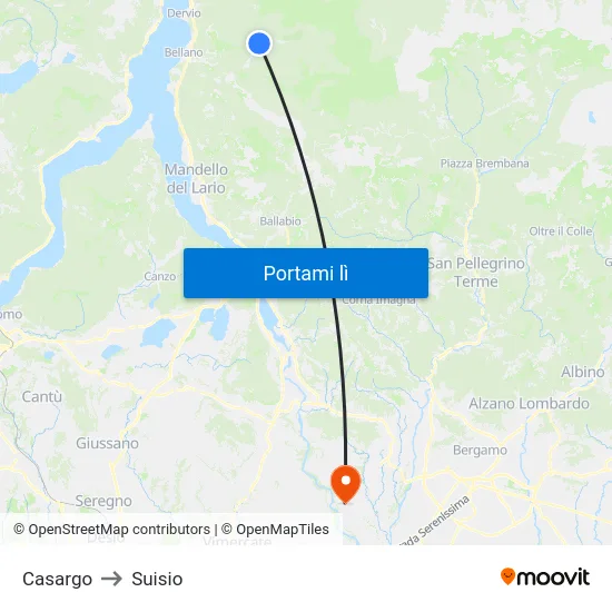Casargo to Suisio map