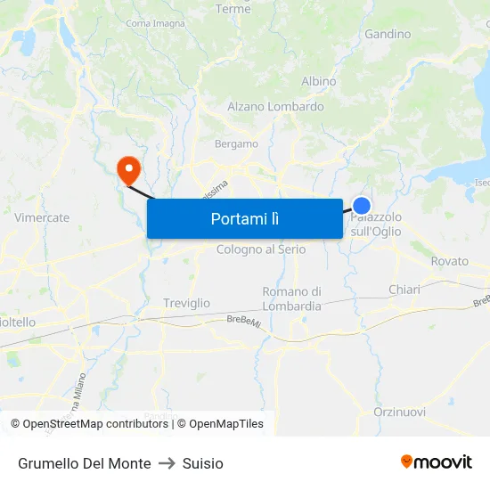 Grumello Del Monte to Suisio map