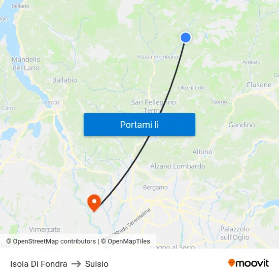 Isola Di Fondra to Suisio map