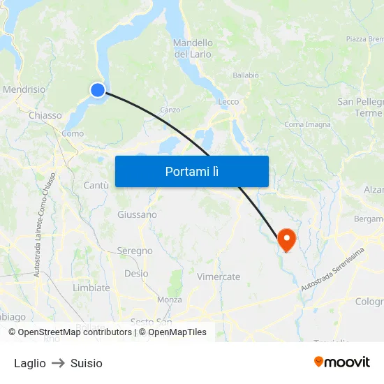 Laglio to Suisio map