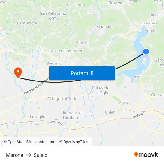 Marone to Suisio map