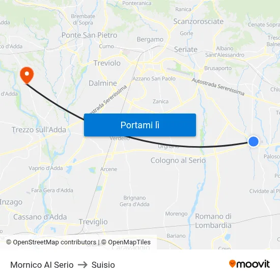 Mornico Al Serio to Suisio map