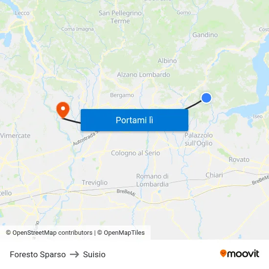 Foresto Sparso to Suisio map