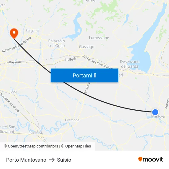Porto Mantovano to Suisio map