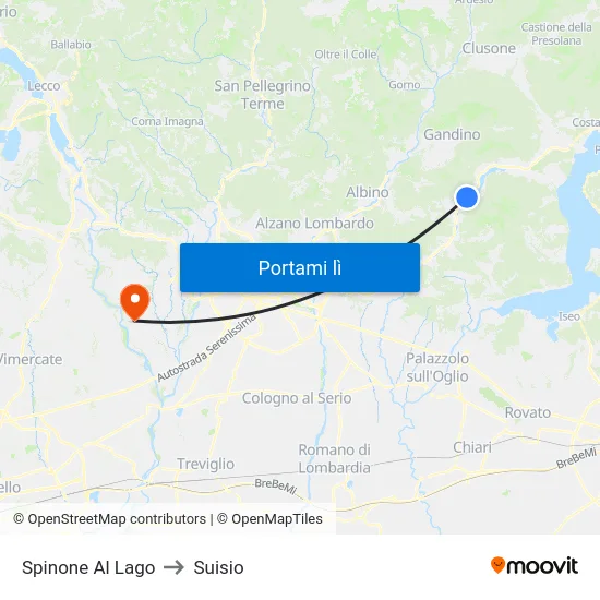Spinone Al Lago to Suisio map