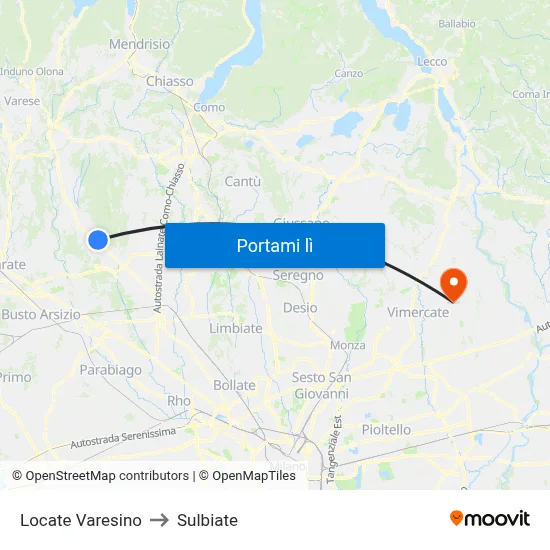 Locate Varesino to Sulbiate map