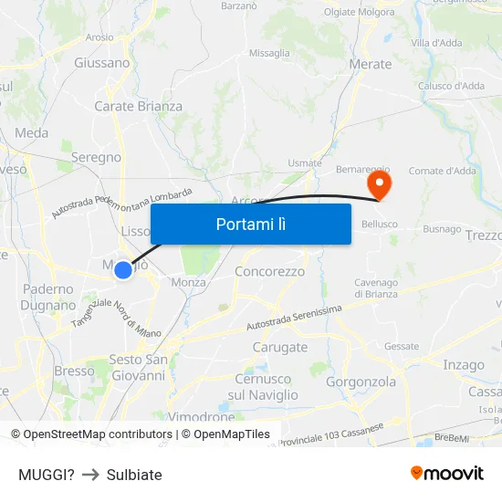 MUGGI? to Sulbiate map