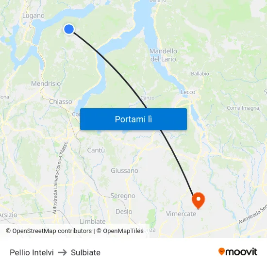 Pellio Intelvi to Sulbiate map
