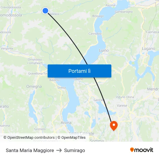 Santa Maria Maggiore to Sumirago map