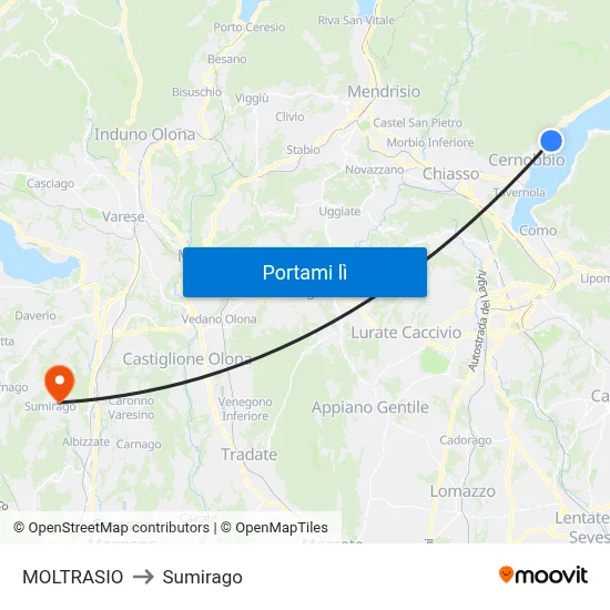 MOLTRASIO to Sumirago map