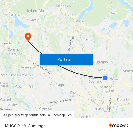 MUGGI? to Sumirago map