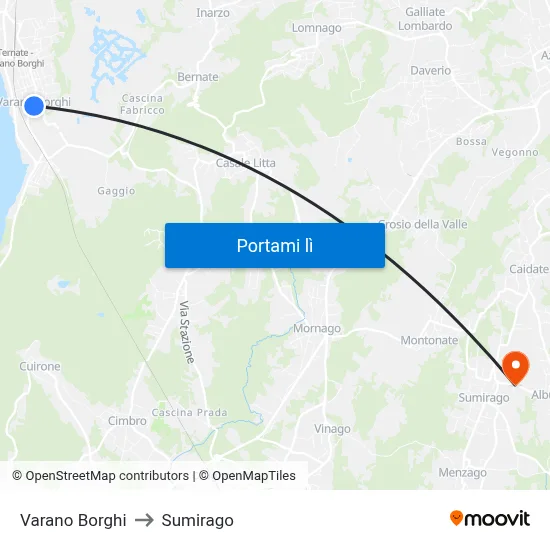 Varano Borghi to Sumirago map