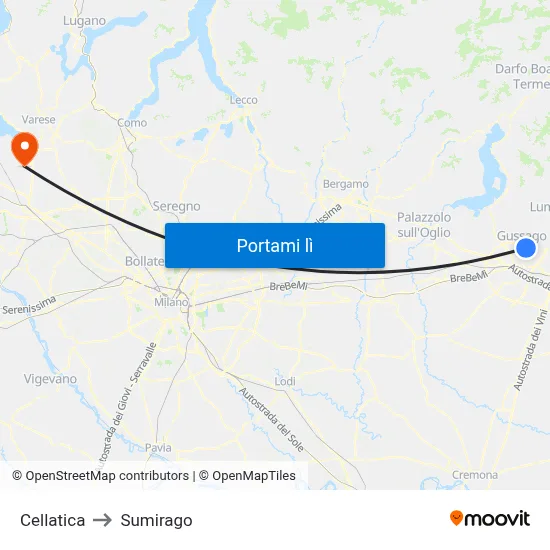Cellatica to Sumirago map