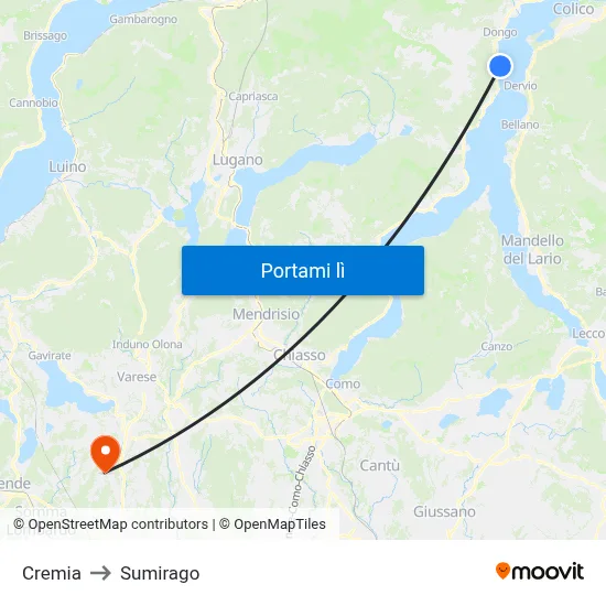 Cremia to Sumirago map