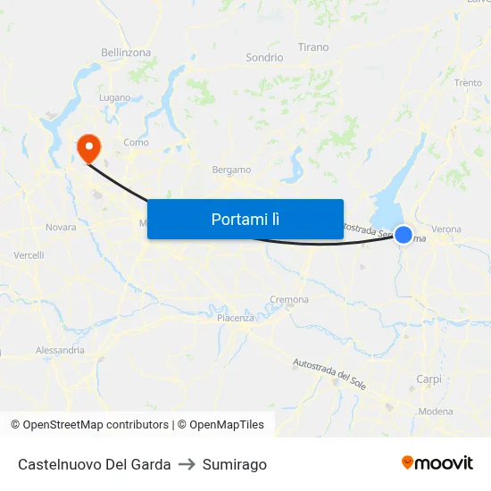 Castelnuovo Del Garda to Sumirago map