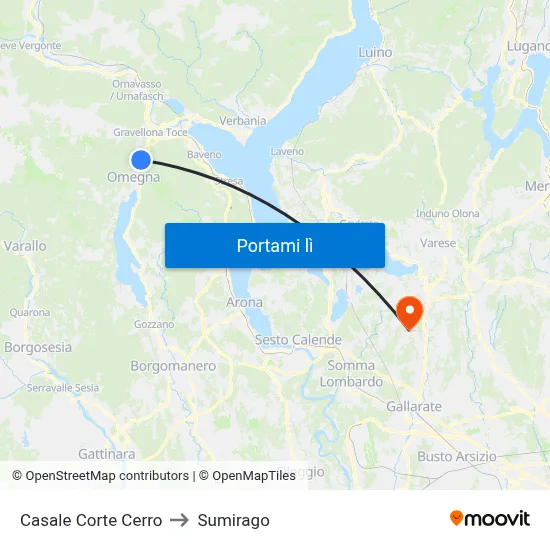 Casale Corte Cerro to Sumirago map