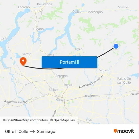 Oltre Il Colle to Sumirago map