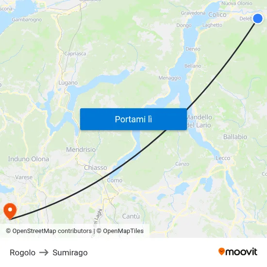 Rogolo to Sumirago map