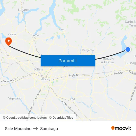 Sale Marasino to Sumirago map